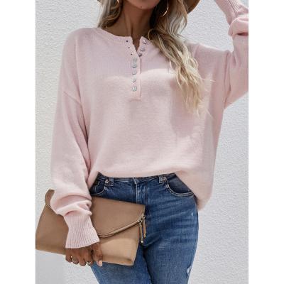 China Elegant Sugar Women 2021 Breathable Refine Button Up Slim Knitted Winter Sweater Pullover Long Sleeve Sweater for sale