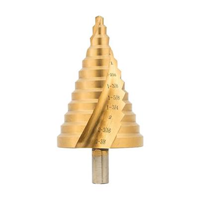 China fast working & Perfect Cut Titanium Coated Straight And Spiral Drill Step HSS Taper Spline Cobalt M42 Bit for sale