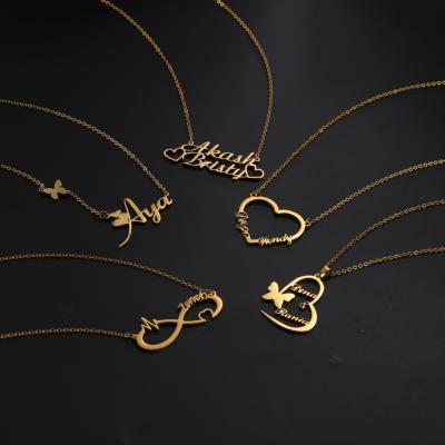 China TRENDY Custom Name Jewelry Personalized Laser Cut Name Necklace Stainless Steel Names Necklace for sale