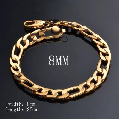 China Hot CLASSIC - selling hot style thick chain copper silver plated men's bracelets gold and silver manufacturers direct bracelet wholesale for sale