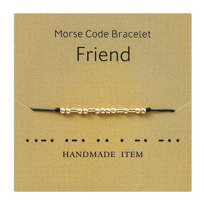 China CLASSIC Handmade Secret Password Message Morse Couples Bracelet Morse Code Alphanumeric Wristband for sale