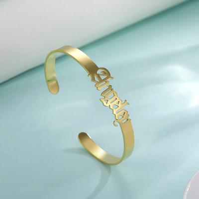 China FASHIONABLE Custom Stainless Steel Name Bracelets Customized Bracelet Personalized Gold Plated Bracelets for sale