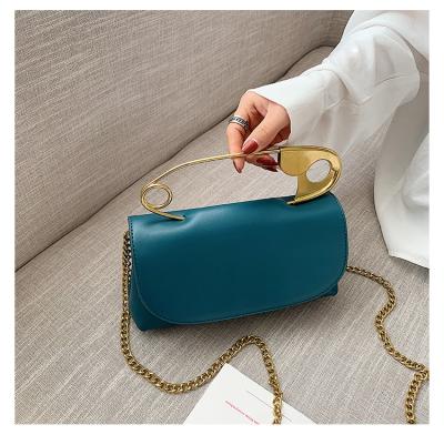 China Chic Women Pin Purse Handbag Ladies Personality Large Portable Safety Pins Square Designer Shoulder Bags for sale