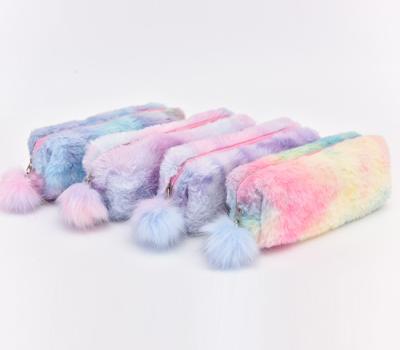 China New Fashion High Quality Student Plush Stationery Gifts Vivid Fluffy Pencil Bag Cute Pouch Bag for sale