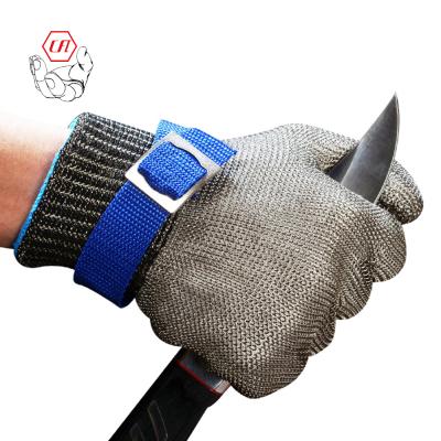 China Butcher Level 9 Cut Heavy Duty 316L Stainless Steel Mesh Butcher Slaughter Meat Cutting Fishing Safety Gloves for sale