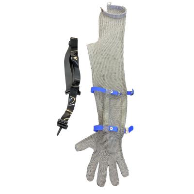 China Butcher Cut Resistant Long Slap Stainless Steel Mesh Arm Guard Sleeve Gloves for sale