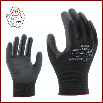 China Safety Work Wholesale PU Coated Work Gloves Palm Grip Excellent Gloves Polyurethane Coated Gloves for sale