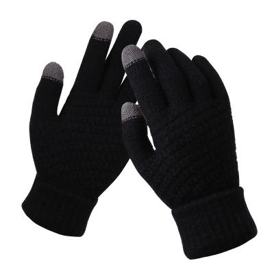 China Jacquard Hotsale Winter Gloves Full Finger Touch Screen Gloves Acrylic Magic Jacquard Knitted Gloves Full for sale