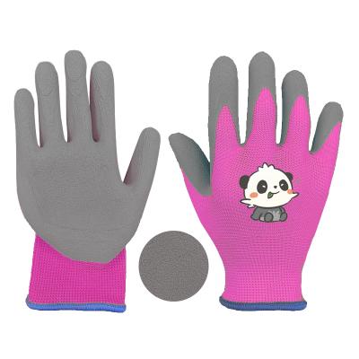 China Elastic Knitted Cuff Sponge Rubber Palm Coated Kids Bike Riding Gardening Gloves for sale