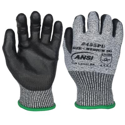 China Elastic Knitted Cuff EN388:4543 13G HPPE/Steel Knit Blast Nitrile Palm Coated ANSI A4 Cut Resistant Occupational Safety Work Gloves for sale