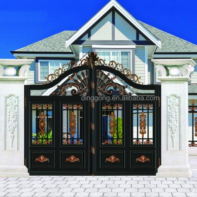 China Easily Assembled Sliding Style Aluminum Gate Operated Coated Aluminum Gates For Garden Pathway for sale