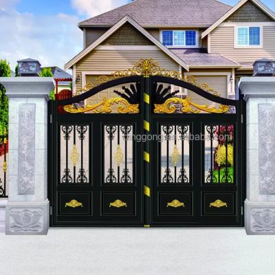 China Easily Assembled Remote Control Aluminum Garden Gates for Security Design Metal Gates for sale