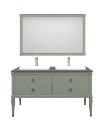 China Wholesale Modern Premium Double Sink Wall Mounted White Bathroom Vanity With Mirror Cabinet for sale