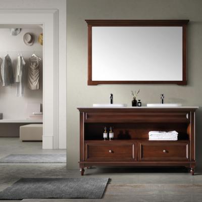 China Wholesale Chinese Modern Bathroom Modern Vanity Double Sink With Mirror for sale