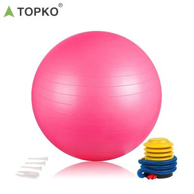 China Anti-burst Gym Ball PVC Yoga Exercise Pilates Ball And Durable Custom Logo TOPKO Eco Friedly Anti Burst for sale