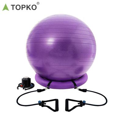 China Anti-burst gym exercise Pilates balance yoga ball and durable TOPKO PVC eco-friendly custom logo anti burst for sale