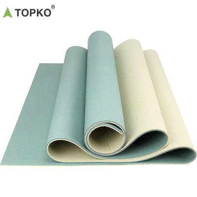 China TOPKO Anti Slip And High Density Hot Selling Multi Color Tape PVC Yoga Mat Custom Design Eco-friendly Yoga Mat for sale