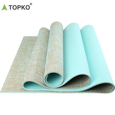 China Custom Non-Slip Jute Yoga Mat TOPKO Pilates Yoga Mat Exercise Sports Yoga Mat Thick Yoga Mat Fitness Mat for sale