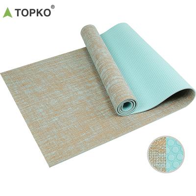 China Jute Yoga Mat TOPKO Pilates Yoga Mat Custom Non-Slip Mandala Yoga Mat for sale