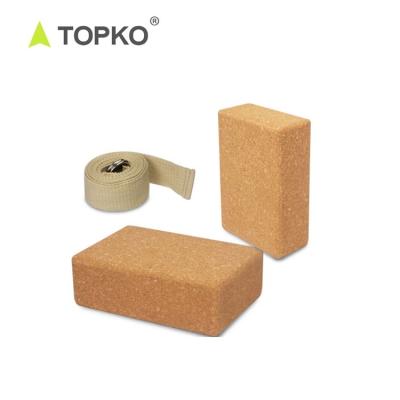 China Wholesale TOPKO Cork Yoga Block Set - Natural Cork Yoga Block With Strap for sale