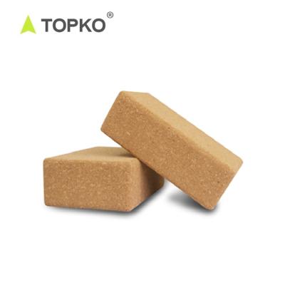 China TOPKO Natural Factory Private Label Print Wholesale Fitness Cork Yoga Block for sale