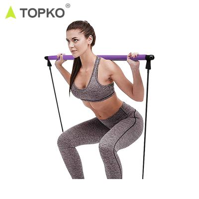 China Pilates & New Popular TOPKO Yoga Lightweight Portable Pilates Bar With Resistance Band Kit for sale