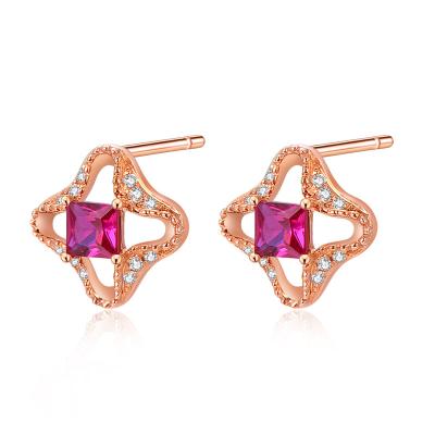 China FASHIONABLE Low Price 18K Gold Luxury Jewelry Handmade Circle Gemstone Earrings for sale