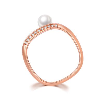 China FASHIONABLE Popular Product Gold Filled Rings Delicate 18K Real Edison Pearl Ring for sale