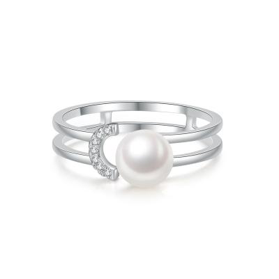 China FASHIONABLE Women's Ring Setting Pearl Jewelry Top Quality Diamond Bead Ring for sale