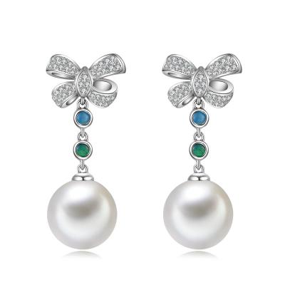 China 2022 factory wholesale pearl circle earrings FASHIONABLE bow pearl earrings for sale