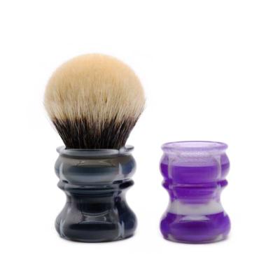 China Shaving Brush Resin Handle Two Band Finest Badger Hair Shaving Brush In Bulb Type for sale