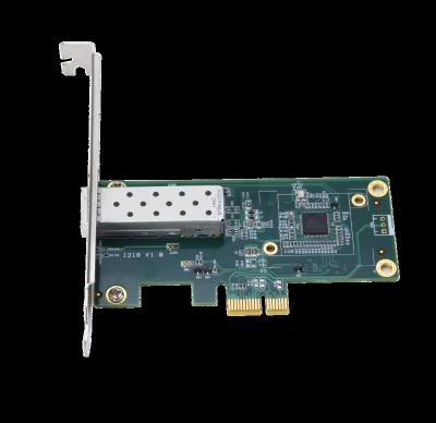 China PICe1x 10/100/1000Mbps SFP Single Port Gigabit Fiber Network LAN Desktop Optical Card with Intel I210 SFP PCI-E PXE NIC for sale