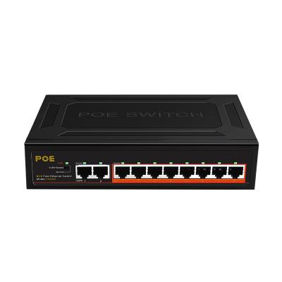 China Unmanaged POE 8Port 10/100 PoE+2Port Uplink Ethernet Switch POE Switch Up to 250m Transmission Distance VLAN Isolation for sale