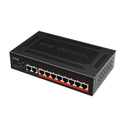 China POE 8 Ports PoE Switch +2Port Uplink 10/100Mbps 52V Power Unmanaged Ethernet For IP Camera With Vlan Function for sale