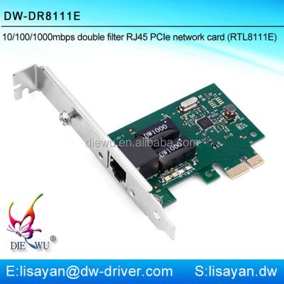 China Gigabit Ethernet 1000M RJ45 Mini PCI-E Network Filters Double Express Card for sale