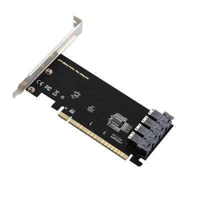 China 4 NVME U.2 (One SFF-8643 144pin) PCIe x16 Gen3 to Mini SAS HD Quad Port 4 Adapter (SFF-8643) for sale