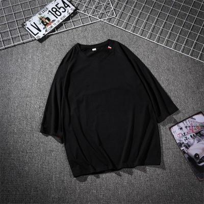 China Anti-Wrinkle Black Red Color White Shirt Around The Neck Shirt Cotton Polyester Shorts Sleeves Summer T-shirt Man for sale