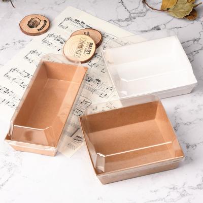 China Recycled Custom Disposable Transparent Plastic Materials Wrapping Paper Cake Dessert Boxes For Food Packaging for sale