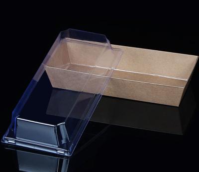 China Custom Recycled Materials Kraft Paper Box With Transparent Plastic Lid for sale