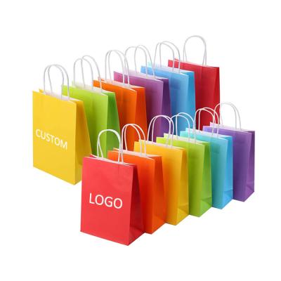 China Good Product Recyclable Kraft Paper Bag Kraft Paper Bag With Handles Flat Shopping Bags for sale