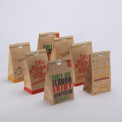 China Recycled Materials Custom For Food Grade Kraft Paper Bag Recycled Brown Paper Bag With Logo Printed Kraft Paper Bag for sale