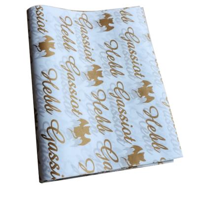 China Cheap Customized Price Food Grade Greaseproof LOGO Printed Wax Coated 35g Oil Proof Paper for sale