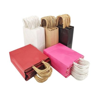 China Recycled Materials Open Luxury Custom Kraft Paper Shopping Paper Bags With Your Own Logo With Handle Paper Gift Bag Packaging for sale