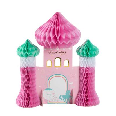 China DIY Disposable Eco-friendly Ball Princess Castle Theme Party Decoration Pink Paper Girls for sale