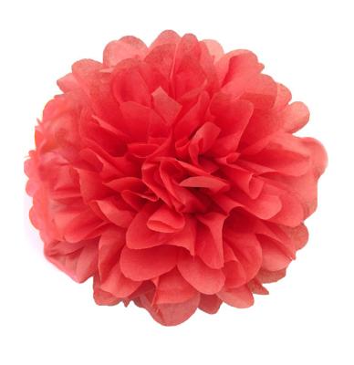 China Customized Red Series Eco-Friendly Disposable Rainbow Paper Pom Pom Flower Decorations |Red Wallpapering Decor Party Decorations for sale