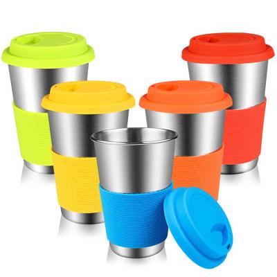 China 8oz 12oz 16oz Stainless Steel Tumblers Kids Disposable Metal Sippy Cups Drinking Cups With Lids Cups & Straws for sale