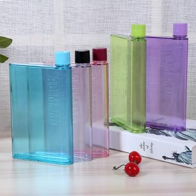 China Sustainable Square A5 Water Bottle BPA Free Plastic Notebook Note Plain Water Bottle for sale