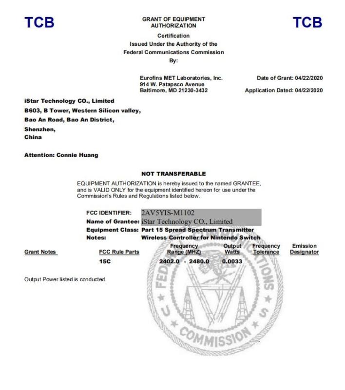 FCC - Istar Technology Co., Limited