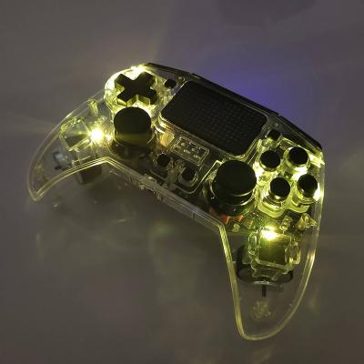 China Transparent VIB MOTOR Wireless PS4 Controller With 7 Color LED Light Joystick Gamepad PS4 Game Controller for sale