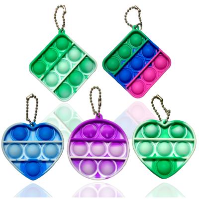 China Relieve Stress Toy Fidget Toys, 5Pcs Simple Mini Push Pop Bubble Fidget Sensory Toys, Autism Stress Reliever Key Chain Sensory Gifts for sale